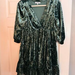 Motherhood Green Velvet Dress
